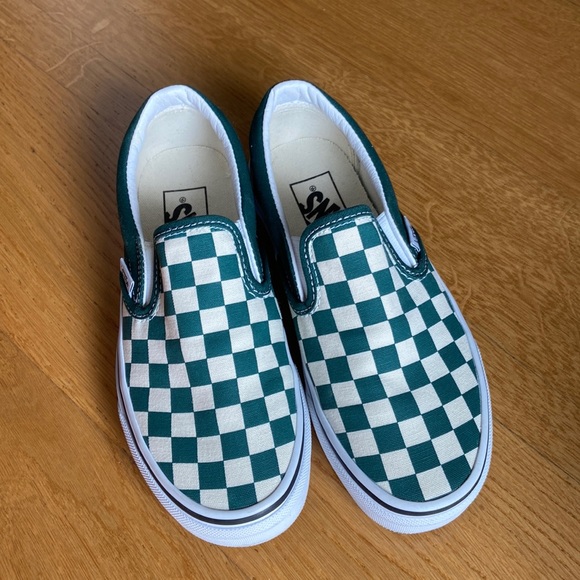 bistro green checkered vans